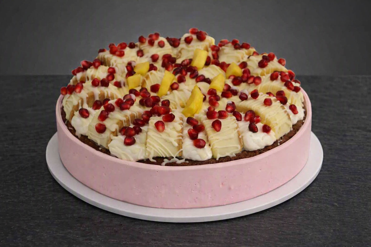 Round Parve Cheese Topped Carrot Band Cake
