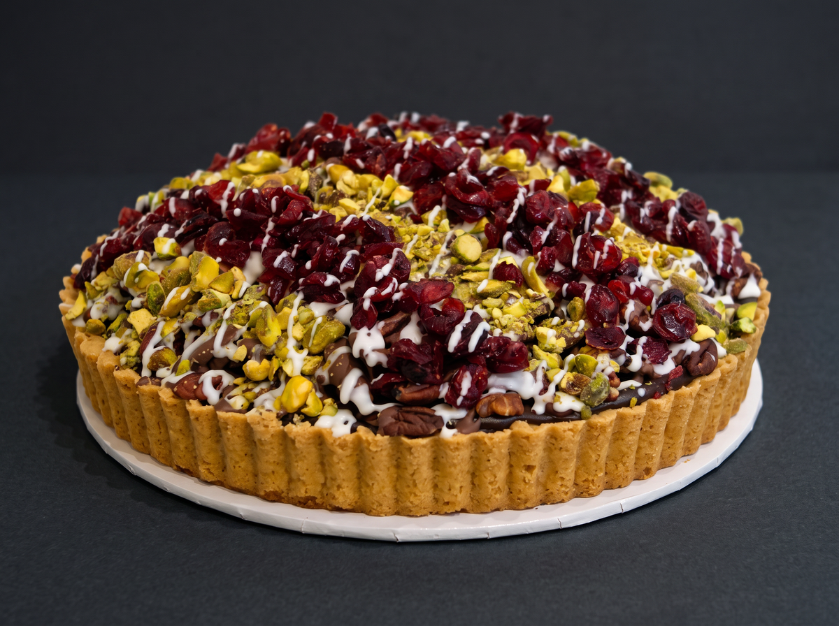 Round Caramel Pecan Pie