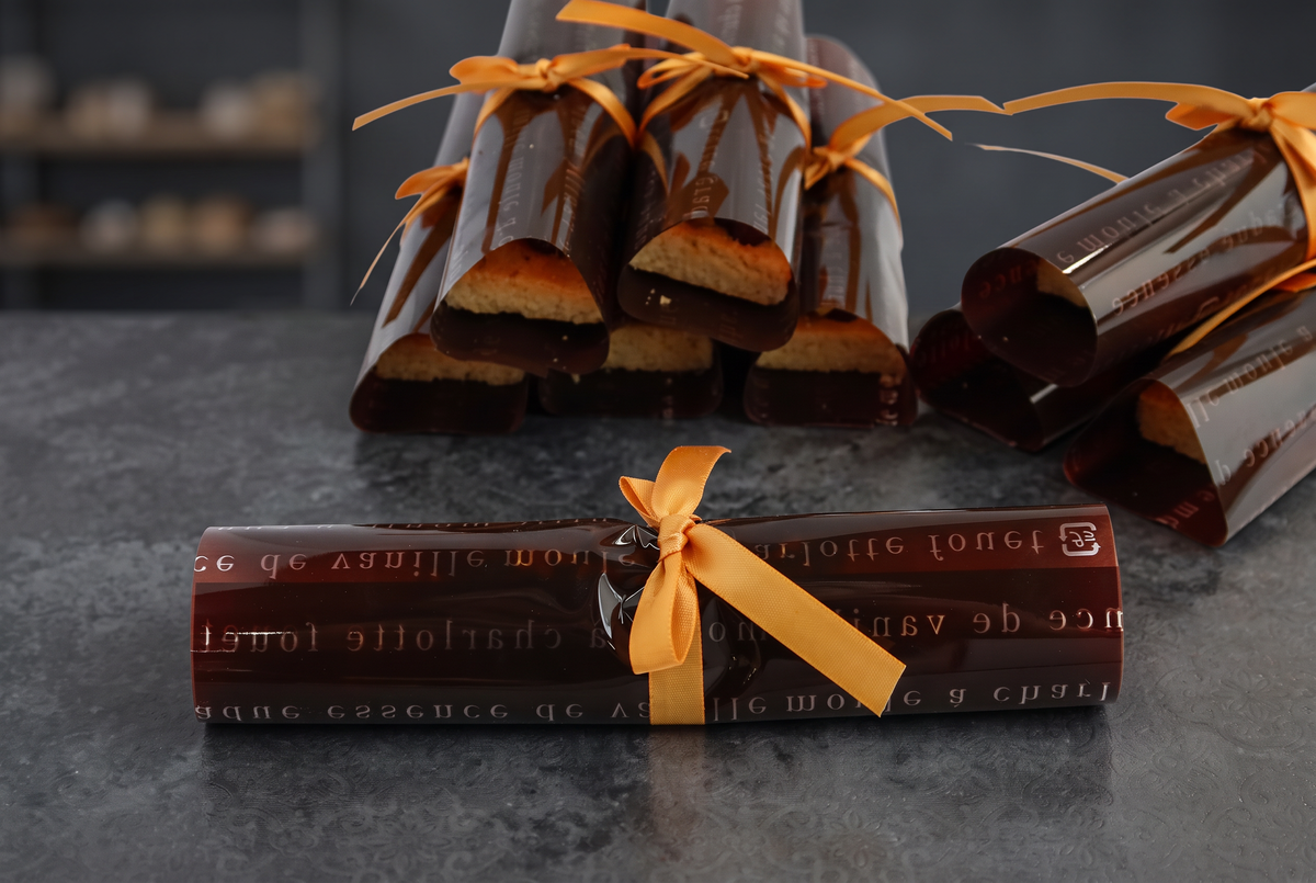milk wrapped finger cookies dark